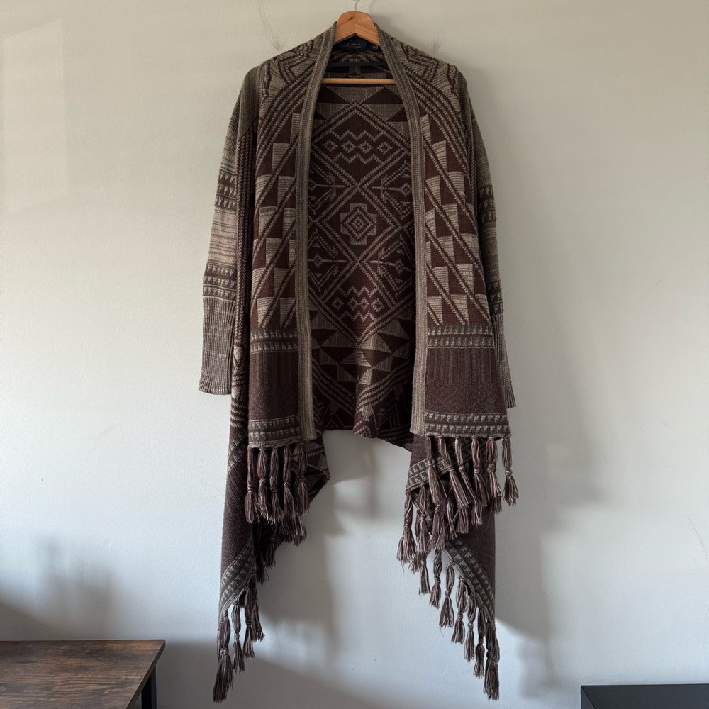 Southwest Western Aztec Cowgirl Rodeo Boho Oversized Cardigan Sweater Size S